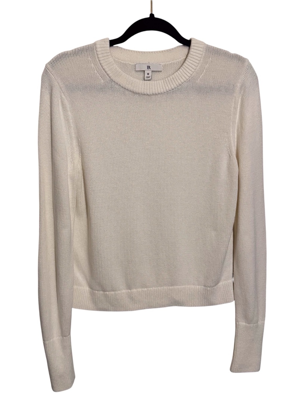 Banana Republic Medium Cream Larkspur Cotton Silk Sweater Crewneck Casual